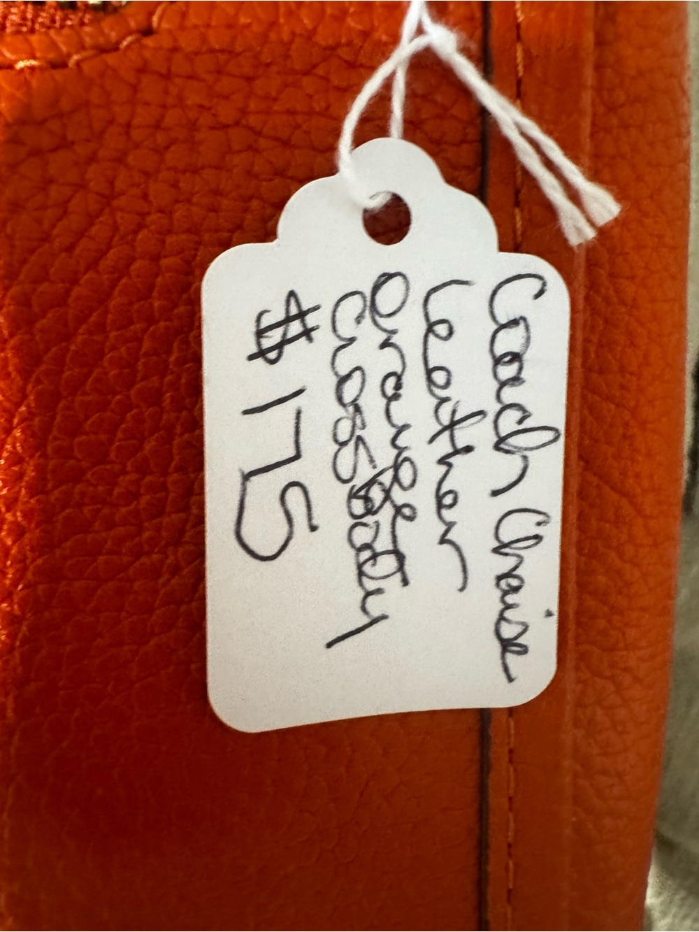 Coach Pebbled Leather Shoulder Bag in Bright Orange with Turnlock - Picture 3 of 3